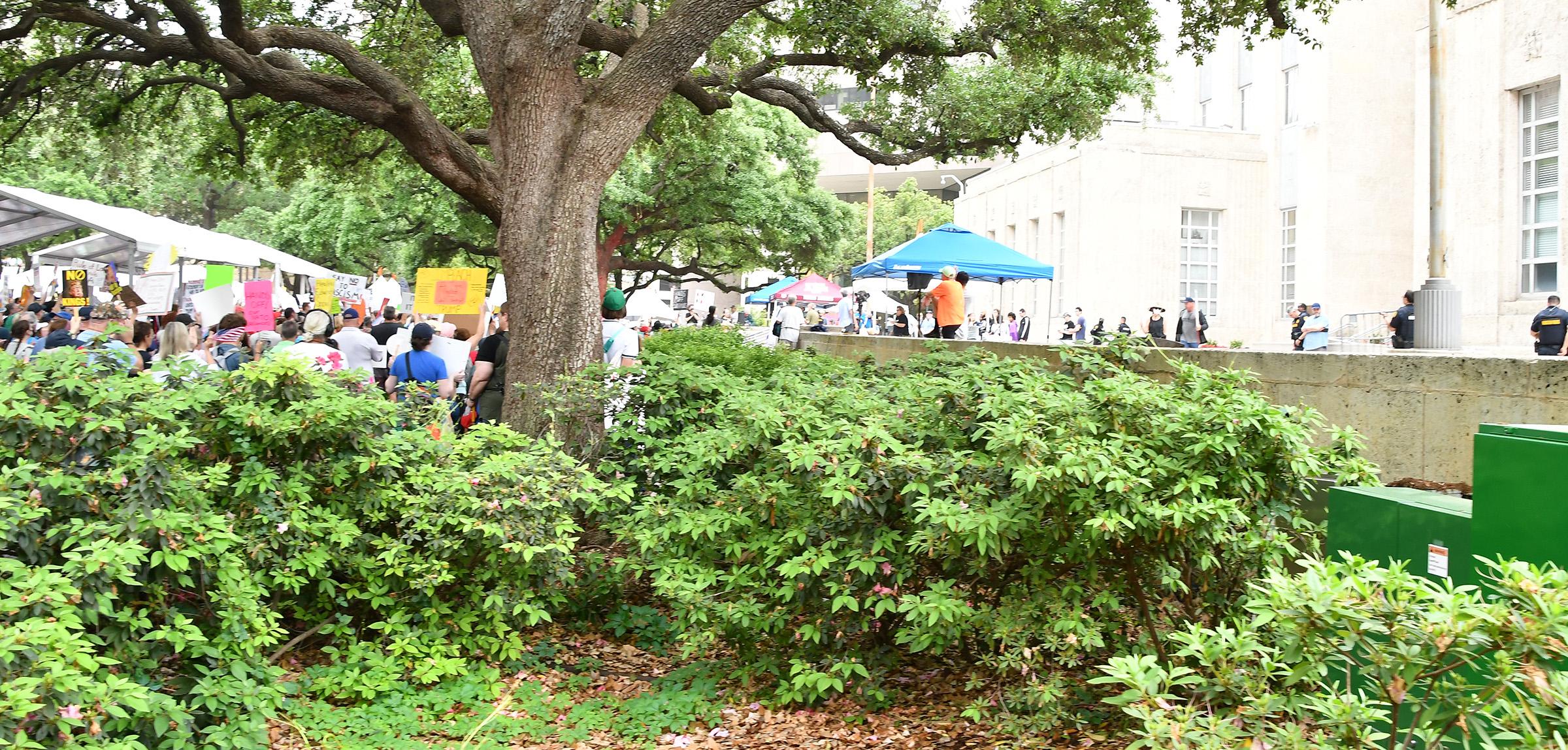Houston Joins Nationwide ''Hands Off' Prostest At City Hall